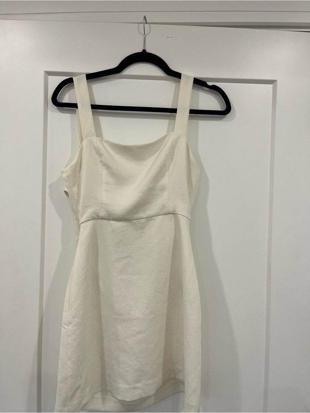 Wilfred Cream Square-Neck Mini Dress with Wide Straps